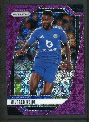2024-25 WILFRED NDIDI 05/25 PANINI PRIZM PREMIER LEAGUE DISCO PURPLE