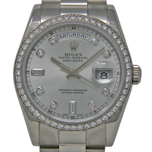 Rolex Day-Date President 36mm 118346 Platinum Diamond 2000 2Yr...
