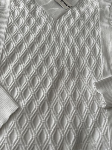 COOFANDY Men's Cable Knit Sweater Stripe Long Sleeve Pullover NWT - Picture 5 of 8
