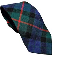 Ingles Buchan Tartan Tie 100 Pure New Wool Made In Scotland Green Blue Plaid