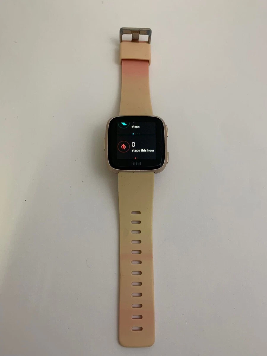 Fitbit Versa Smart Watch Peach Rose Gold Aluminium Case FB505 eBay