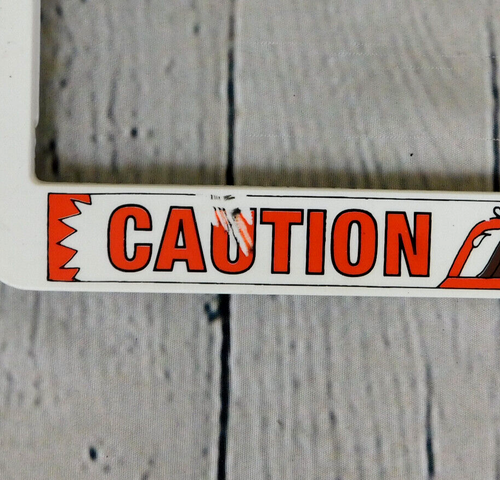 X2 VTG 90's CATHY - "CAUTION BAD ATTITUDE DAY" Plastic License Plate Frame - Picture 5 of 16
