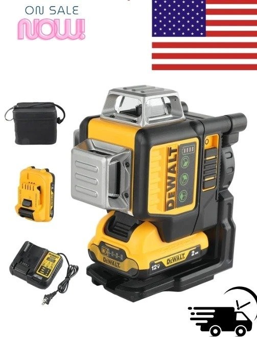 DeWalt DW089LG 12V 3x360 Green Laser Level w/ Battery & Soft Case