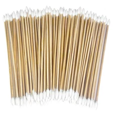 200 Pcs 6 Inch Gun Cleaning Cotton Swabs with Double Pointed Tips, Strong Bamboo