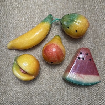 Vintage Italian Alabaster Stone Fruit Banana Peach Pear Pineapple Watermelon