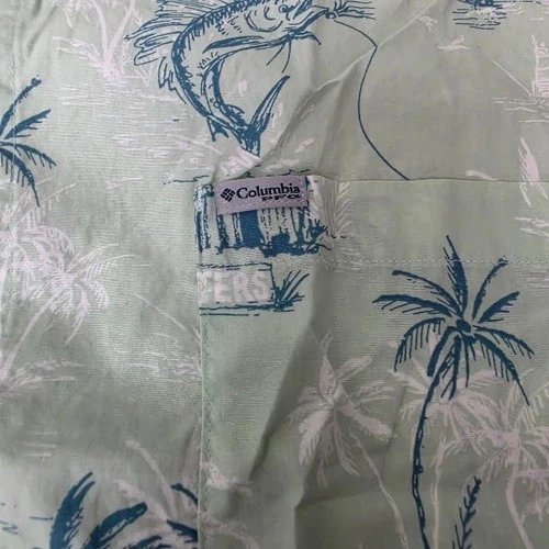 Coulmbia PFG Super Slack Tide Shirt Mens XXL NWT Green Marlin Hut Palm Tree image 5