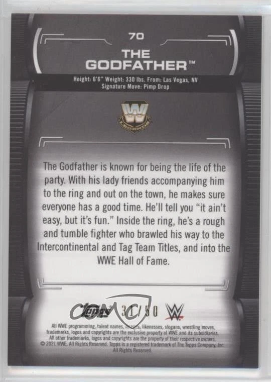 2021 Topps WWE Undisputed Green /50 The Godfather #70 - Image 2 of 2