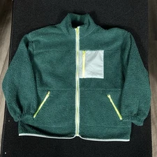 Universal Thread Popcorn Fleece Full Zip Green Jacket sweater womens Large L