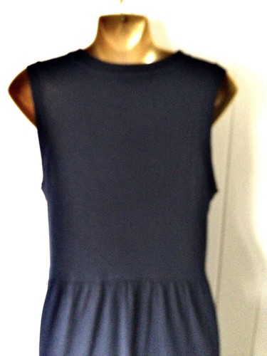 Navy Sleeveless Day Dress With Pockets Size S - Picture 6 of 9