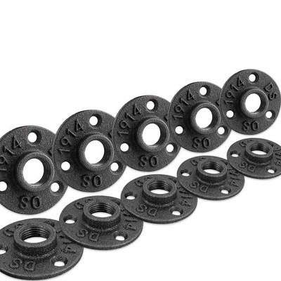 1/2'' Floor Flange, Home TZH Malleable iron Pipe Fittings for 0.5 Inch, Gray 