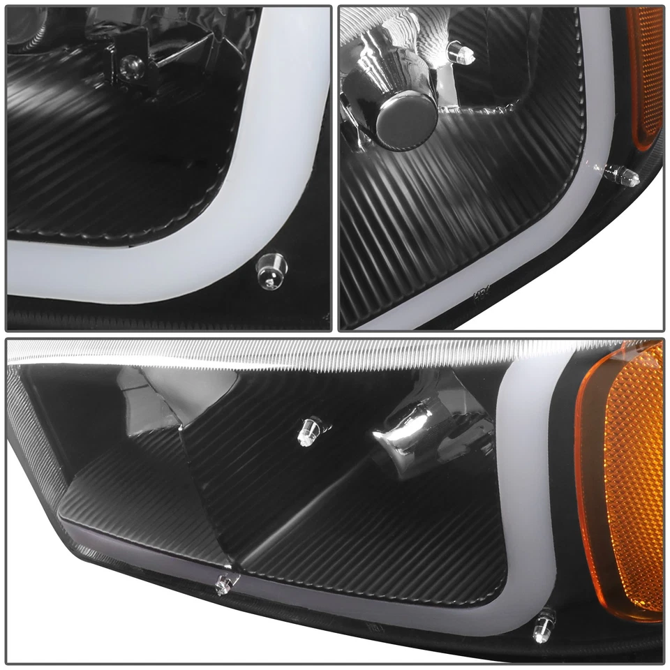 PARA 99-07 GMC SIERRA/YUKON LED DRL NEGRO ÁMBAR FAROS CON PARACHOQUES LUCES DE SEÑAL Foto 4 de 4