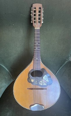 Rare Mandolin, tiger maple, arch back, inlaid oval hole