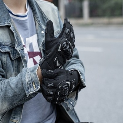 Motorcycle Gloves Carbon Fiber Touch Screen Motorbike Cycling Full Finger-=-//