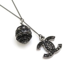 Collana originale con logo CHANEL CC canna di fucile/metallo nero/strass -...