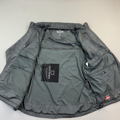 SCOTTeVEST Jacket Mens XL GrayTEC Technology Packable Hood Windbreaker Pockets - Picture 8 of 20