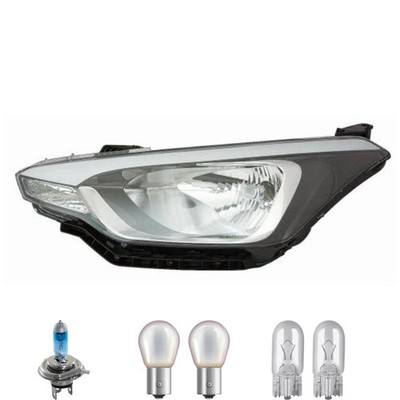 Scheinwerfer rechts Schwarz inkl. OSRAM Premium Lampen für Hyundai i20 GB