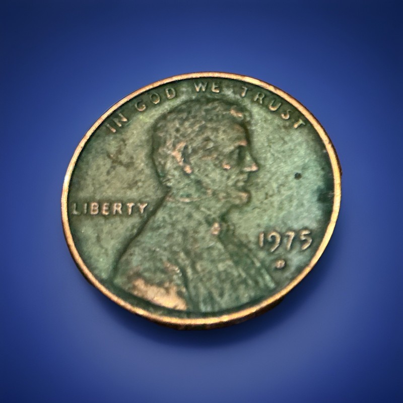 1975-D 1C RD Lincoln Cent Double Die Throughout . In Letters and profile.