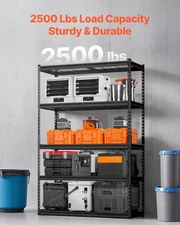 Storage Shelves 5 Tier Adjustable Heavy Duty Garage Shelving Units 2500 Lbs