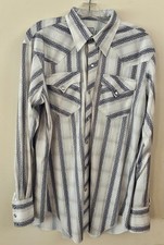 VINTAGE 50's H BAR C PEARL SNAP WESTERN RARE PATTERN- Perfect size 16/34