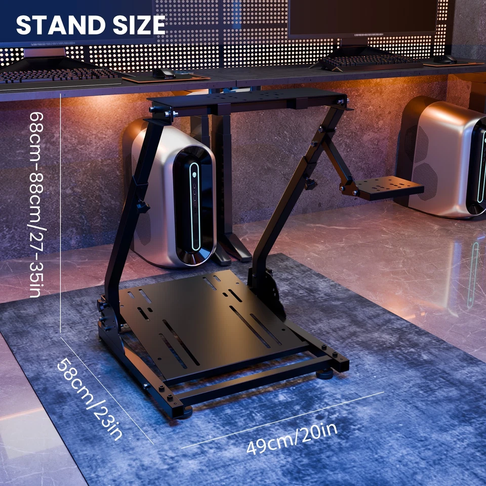 Minneer Racing Steering Wheel Stand Foldable&Multi-level Adjustable Fit Logitech - Image 2 of 4
