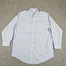 Brooks Brothers 346 Dress Shirt Mens 16.5 32/33 Blue Check Long Sleeve Non Iron