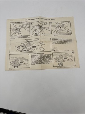 Vintage Toy Rough Riders 4x4 Omni Force Attack Helicopter Instructions Only 1983