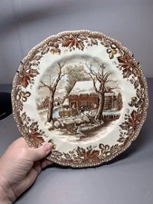Johnson Brothers Country Life Dinner Plate  Turkey Barn  Fall Thanksgiving