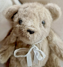 Vintage Genuine Silver Gray Mink Teddy Bear 17" Jointed Professional Sewn Sweet 