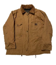 Vintage Old Mill Duck Canvas Chore Jacket Mens XL Brown Insulated Parka Hooded