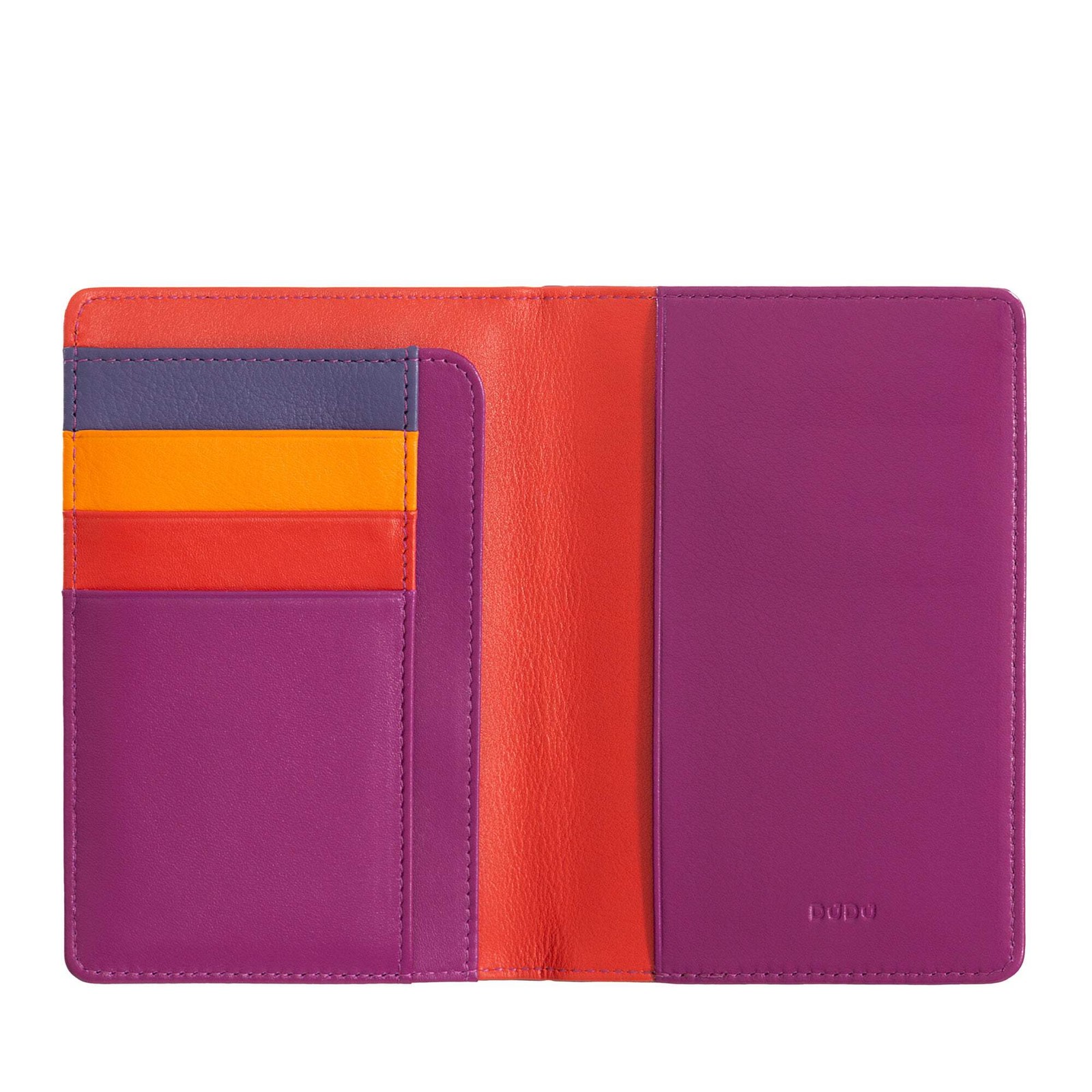 DUDU Porta passaporto pelle e carte di credito RFID multicolore