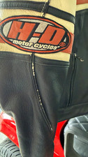 Harley-Davidson Genuine Leather Colorblock Jacket H-D Logo Black/Cream/Orange M