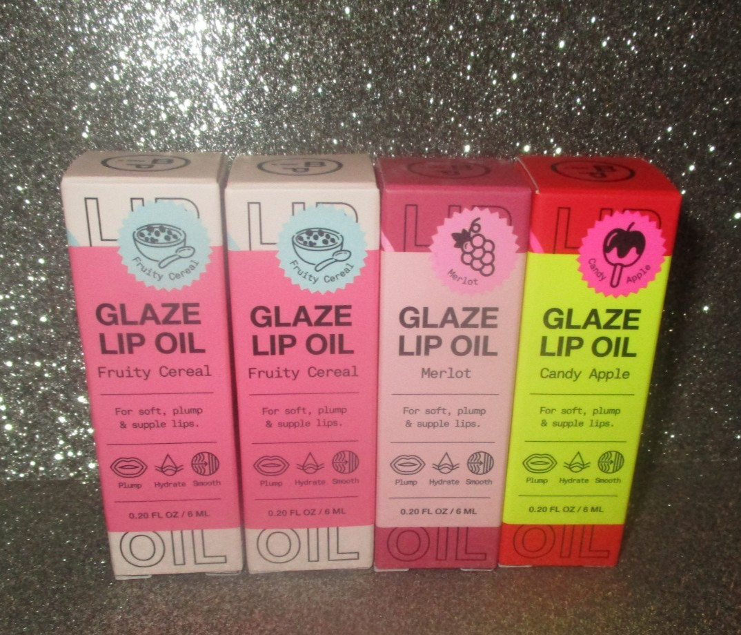 4x INNBEAUTY Project Glaze Lip Oil Gloss FRUIT PUNCH, MERLOT, CANDY APPLE NIB