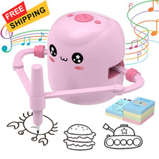 Drawing Robot for Kids, Interactive Educational 4.3 x 4.8 x 0.1 inches, Pink
