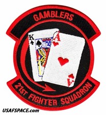 Usaf 21st Fighter Squadron -f-16 - Gamblers -luke Afb Az- Original Patch On Vel