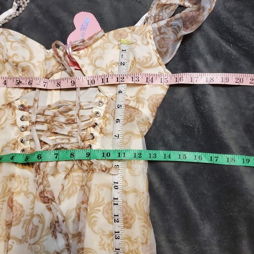 Dolls Kill Sugar Thrillz Laws Of Luxury Maxi Dress Gold & White Dress S - Picture 6 of 7