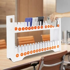 30-Grid Wooden Cell Phone Holder Desktop Organizer Storage Box for Classroom Off