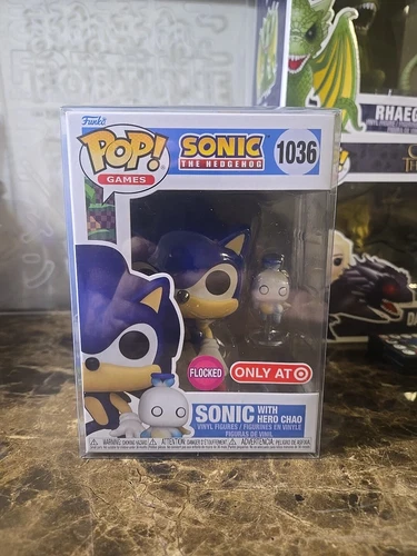 Funko Pop! Games: Flocked SONIC w/ HERO CHAO #1036  Target Exclusive IN HAND