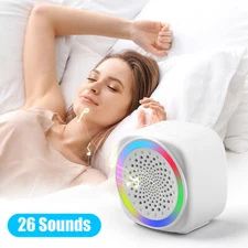 Q9 White Noise Sleep Machine 26 Soothing Sounds 9 Light Modes Baby Adult Home