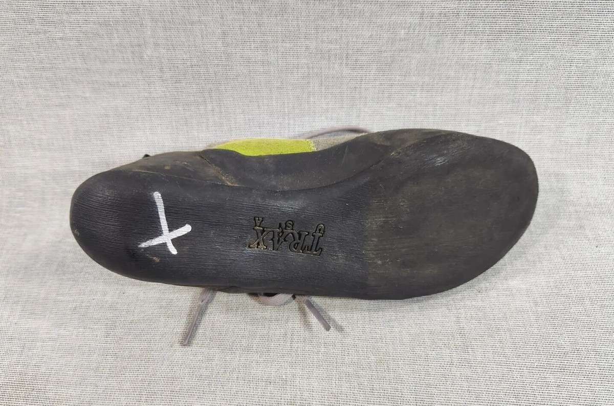 Evolv Trax VTR3D Gray Green Orange Size 5.5 Lace Up Mens Climbing