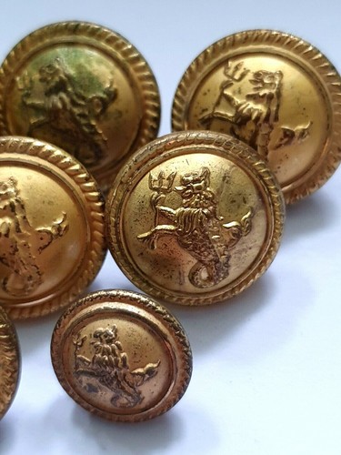 9 x Port of London Authority vergoldete Messingknöpfe von Firmin London - 8x24 mm 1x17 mm - Bild 3 von 5