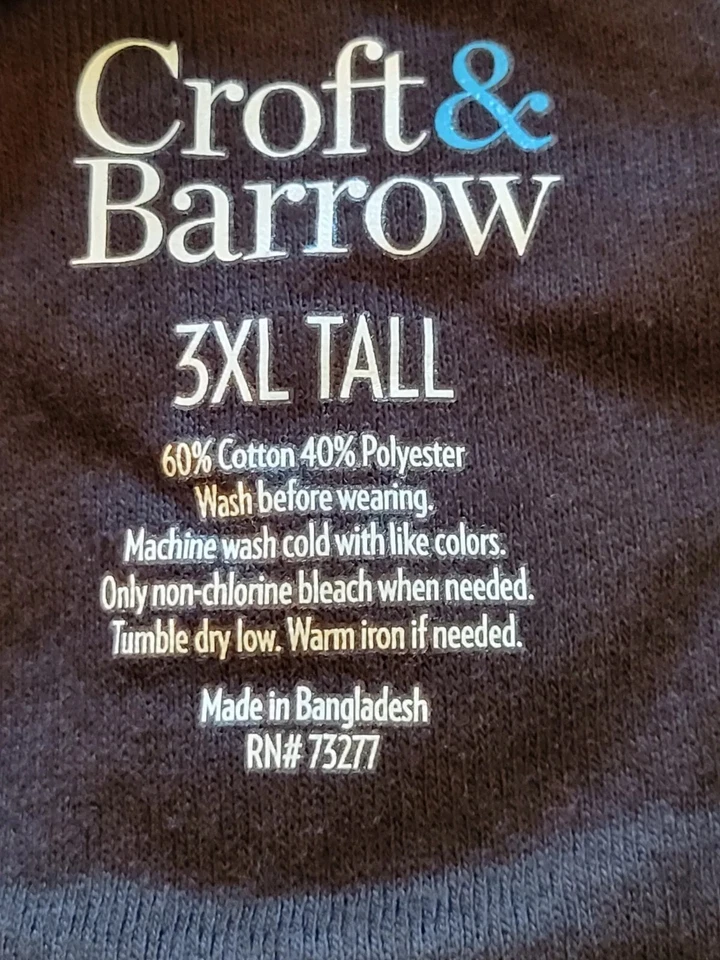 PANTALONES DE ROPA INTERIOR TÉRMICA CROFT & BARROW PARA HOMBRE TALLA 3XL ALTO COLOR ES NEGRO Foto 4 de 4