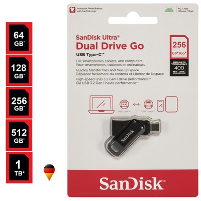 USB Stick 64 128 256 512GB 1TB Speicherstick Flash USB C SanDisk Dual Drive Go