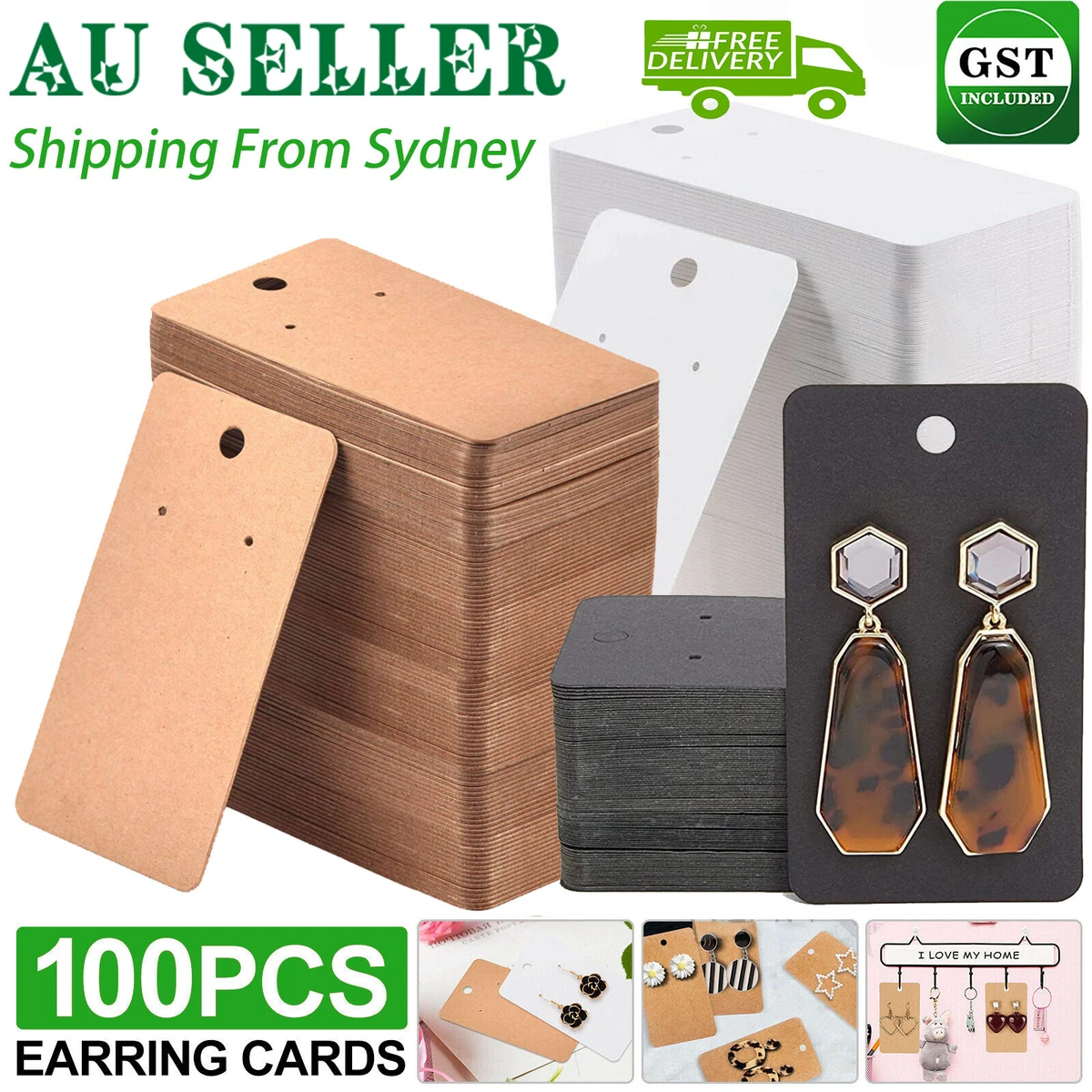 100PCS Earring Cards Cardboard Paper Jewelry Accessories Display