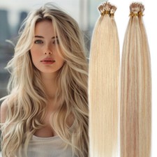 150PCS THICK Nano Ring 100 Remy Human Hair Extensions Micro Loop Beads Balayage