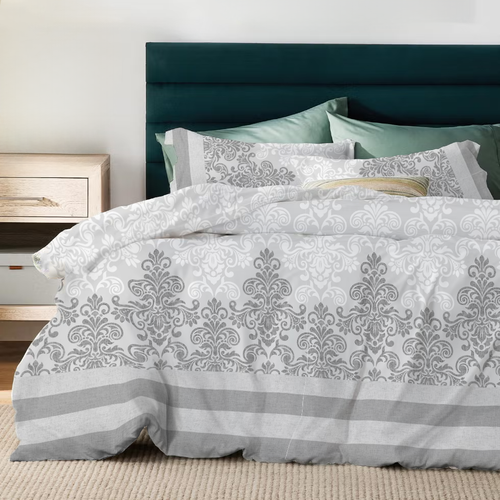 Duvet Cover Set Poly Cotton Quilt Covers Reversible Single Double Bedding Sets - Picture 7 of 19
