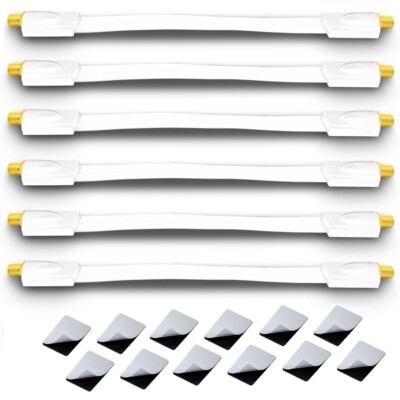 6x Fensterdurchführung Sat Flachkabel HD Ultra Slim vergoldet 4K UltraHD Set