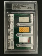 2010 Famous Fabrics Triple Materials Wilt Chamberlain Shaquille O`Neal Ming ed/9