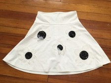 Girls Kids White Skirt with Floral Elements Size 5