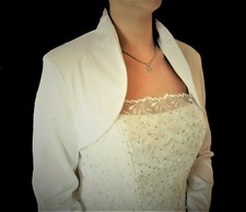 Brautjacke Bolero Jacke 38 40 42 ivory Hochzeit NEU zu Brautkleid Abendkleid