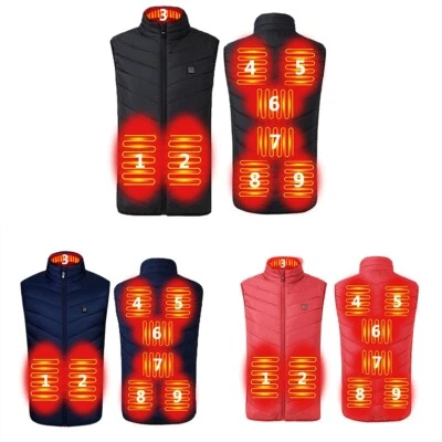 UNKNOWN Gilet Chauffant Électrique Hiver Design Unisexe avec Connexion USB et 9 Zones C
